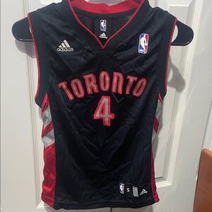 Adidas Black and Red Toronto Jersey Size 8 Youth